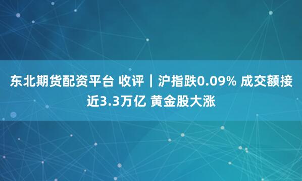 东北期货配资平台 收评｜沪指跌0.09% 成交额接近3.3万亿 黄金股大涨